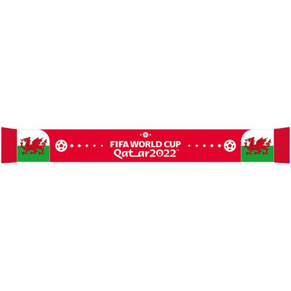 Red-White-Green - Front - Wales World Cup 2022 Jacquard Knitted Winter Scarf