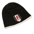 Black - Front - Fulham FC Crest Roll Down Beanie