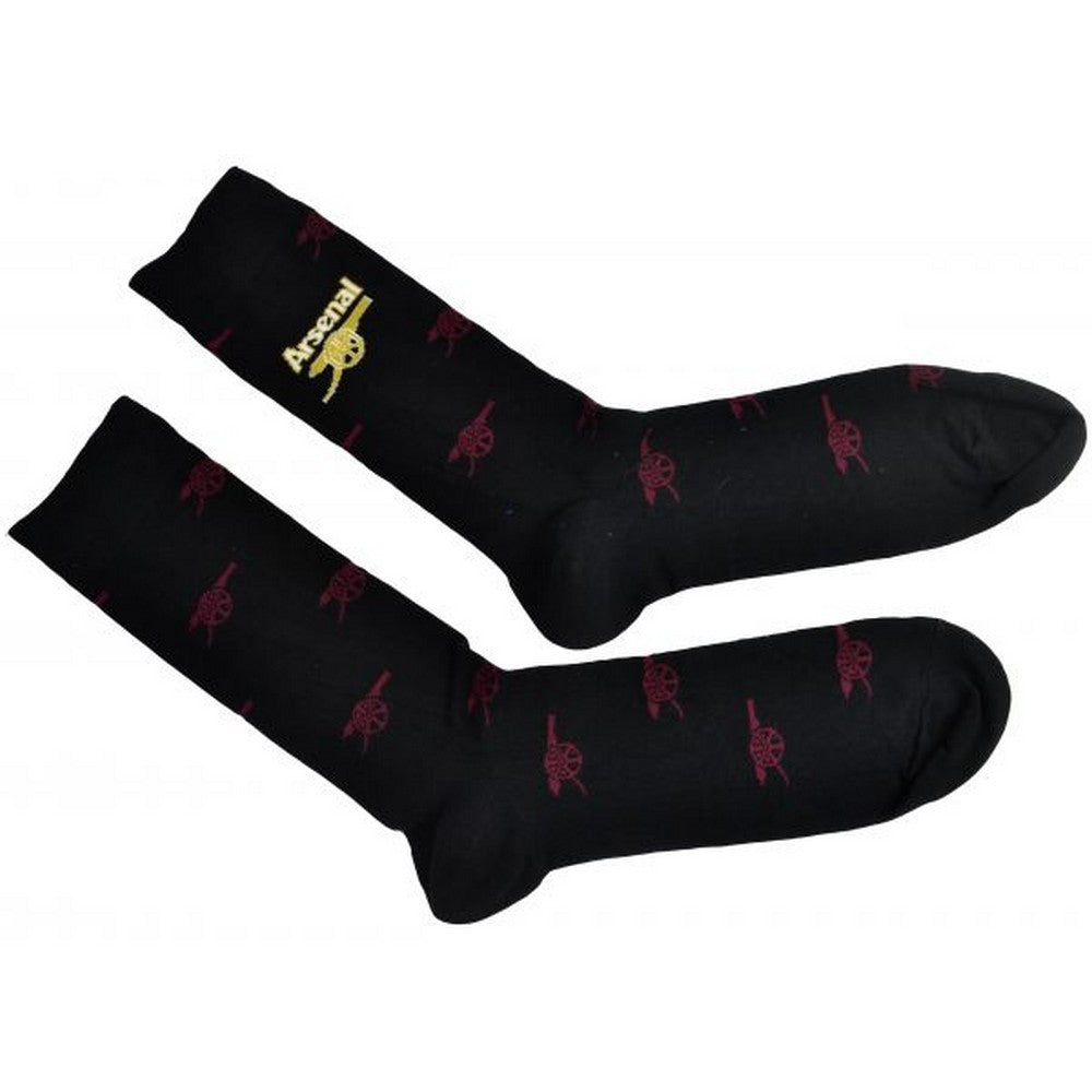 Black - Front - Arsenal FC Unisex Adult All-Over Print Dress Socks