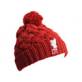 Red - Front - Liverpool FC Unisex Adult Bowline Liver Bird Knitted Bobble Beanie