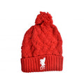 Red - Back - Liverpool FC Unisex Adult Bowline Liver Bird Knitted Bobble Beanie