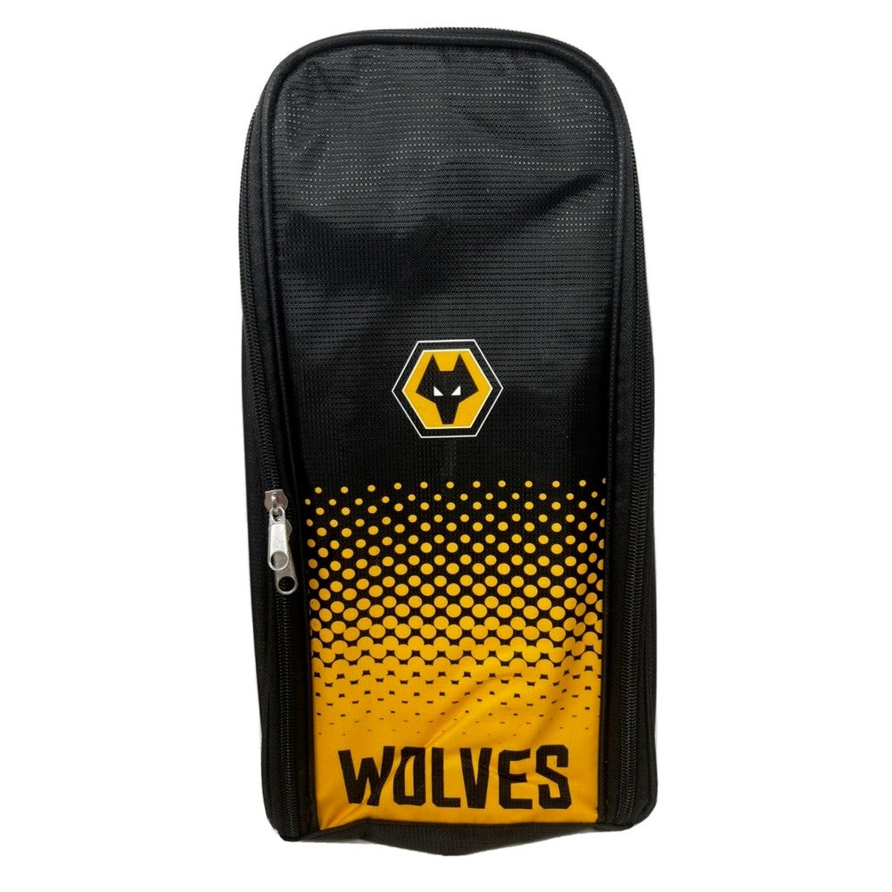 Black-Yellow - Front - Wolverhampton Wanderers FC Unisex Adult Fade Boot Bag