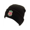 Black-Green-Red - Front - Liverpool FC Bronx Crest Knitted Turn Up Beanie