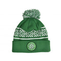 Green-White - Back - Celtic FC Snowflake Knitted Bobble Beanie