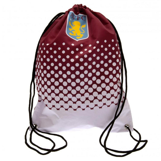 Claret Red-White - Front - Aston Villa FC Dot Fade Drawstring Bag