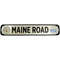 Silver-Black - Front - Manchester City FC Deluxe Maine Road M14 Metal Plaque