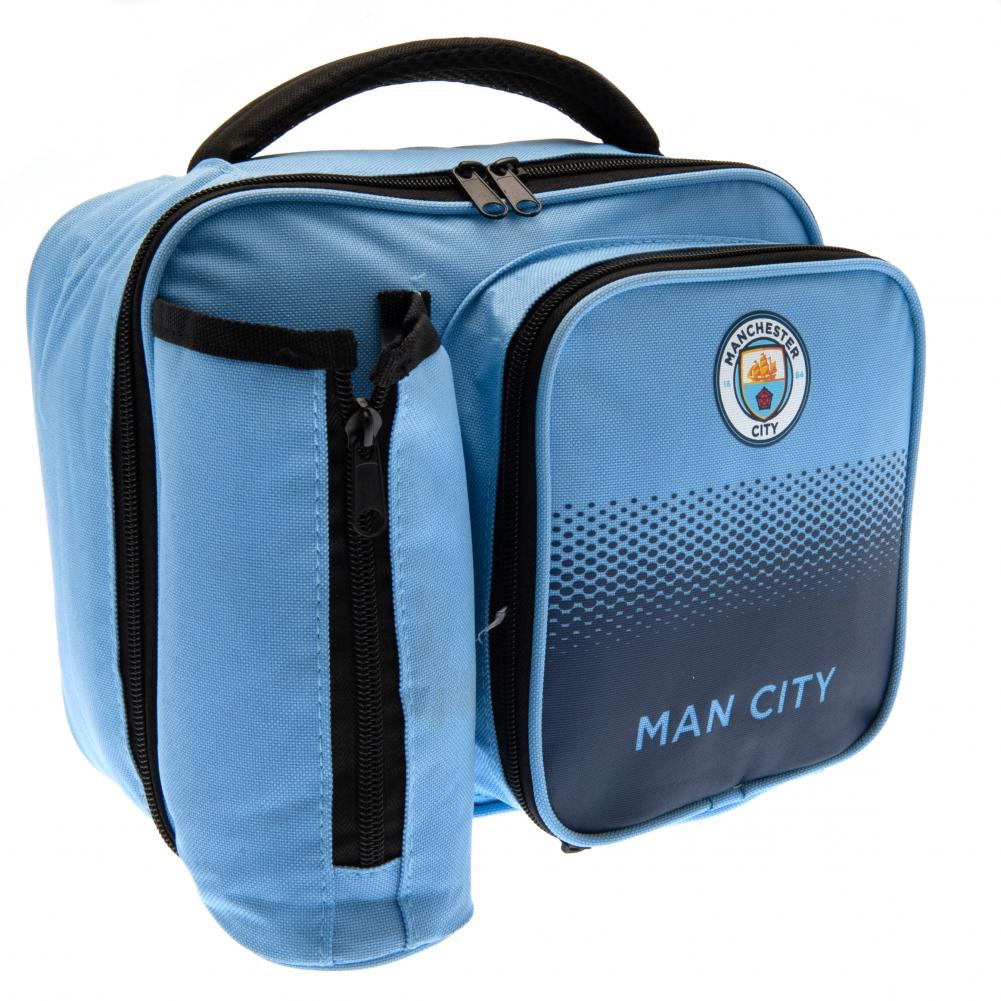 Sky Blue-Navy - Back - Manchester City FC Fade Lunch Bag