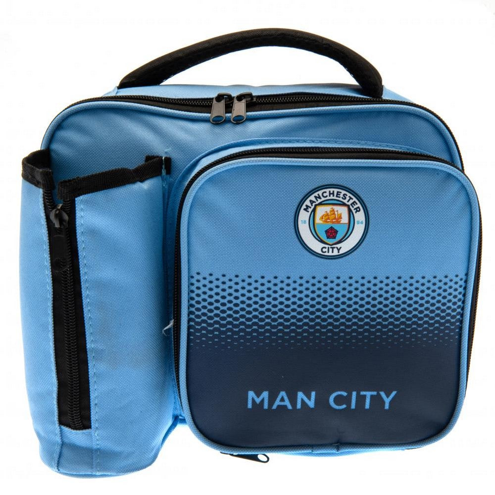 Sky Blue-Navy - Front - Manchester City FC Fade Lunch Bag