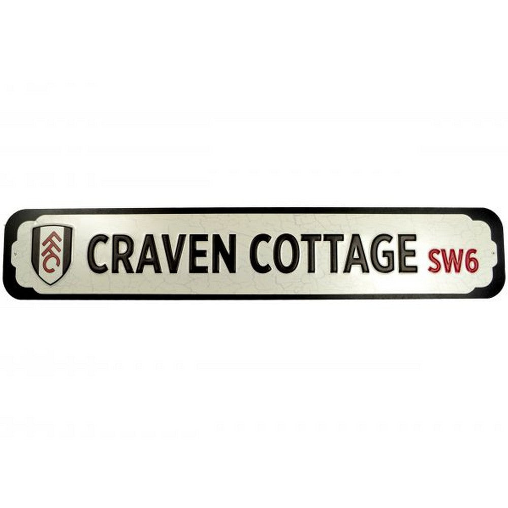Silver-Black - Front - Fulham FC Craven Cottage Metal Crest Plaque