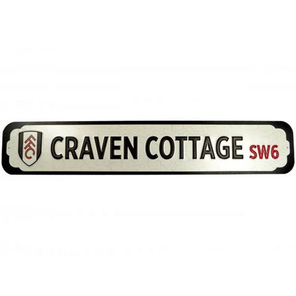 Silver-Black - Front - Fulham FC Craven Cottage Metal Crest Plaque