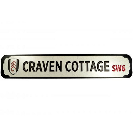 Silver-Black - Front - Fulham FC Craven Cottage Metal Crest Plaque