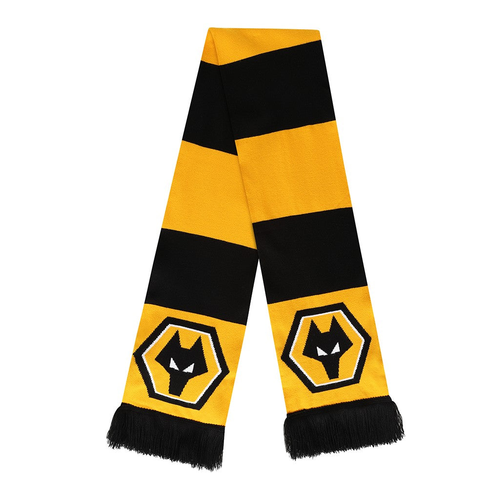 Black-Yellow - Front - Wolverhampton Wanderers FC Knitted Winter Scarf