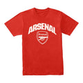 Red - Front - Arsenal FC Unisex Adult Wordmark Crest T-Shirt