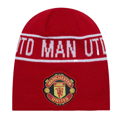 Scarlet Red-White - Front - New Era Manchester United FC Knitted Cuff Beanie