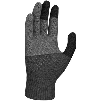 Grey-Black - Back - Nike Childrens-Kids Knitted Swoosh Winter Gloves