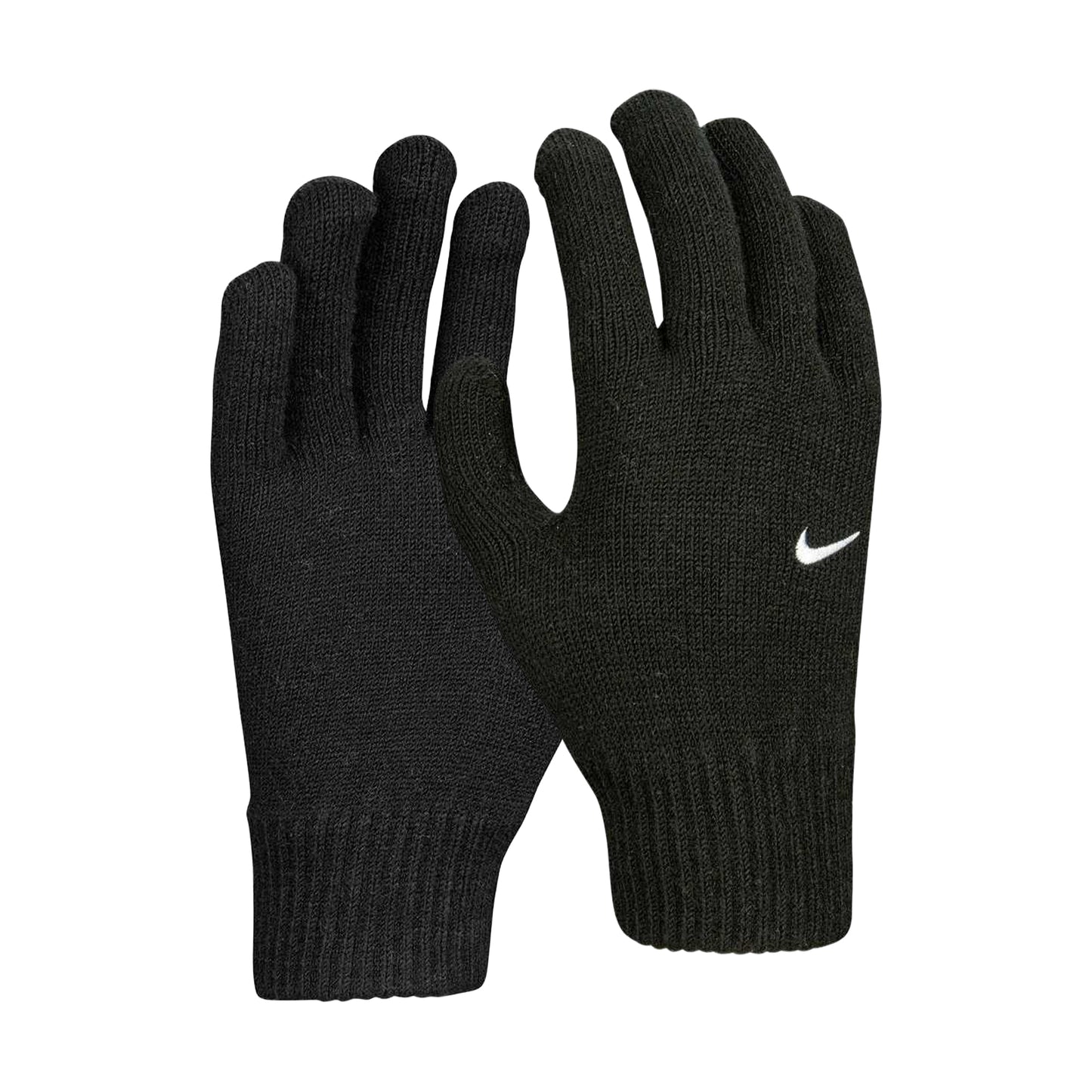 Black-White - Lifestyle - Nike Childrens-Kids Knitted Swoosh Winter Gloves