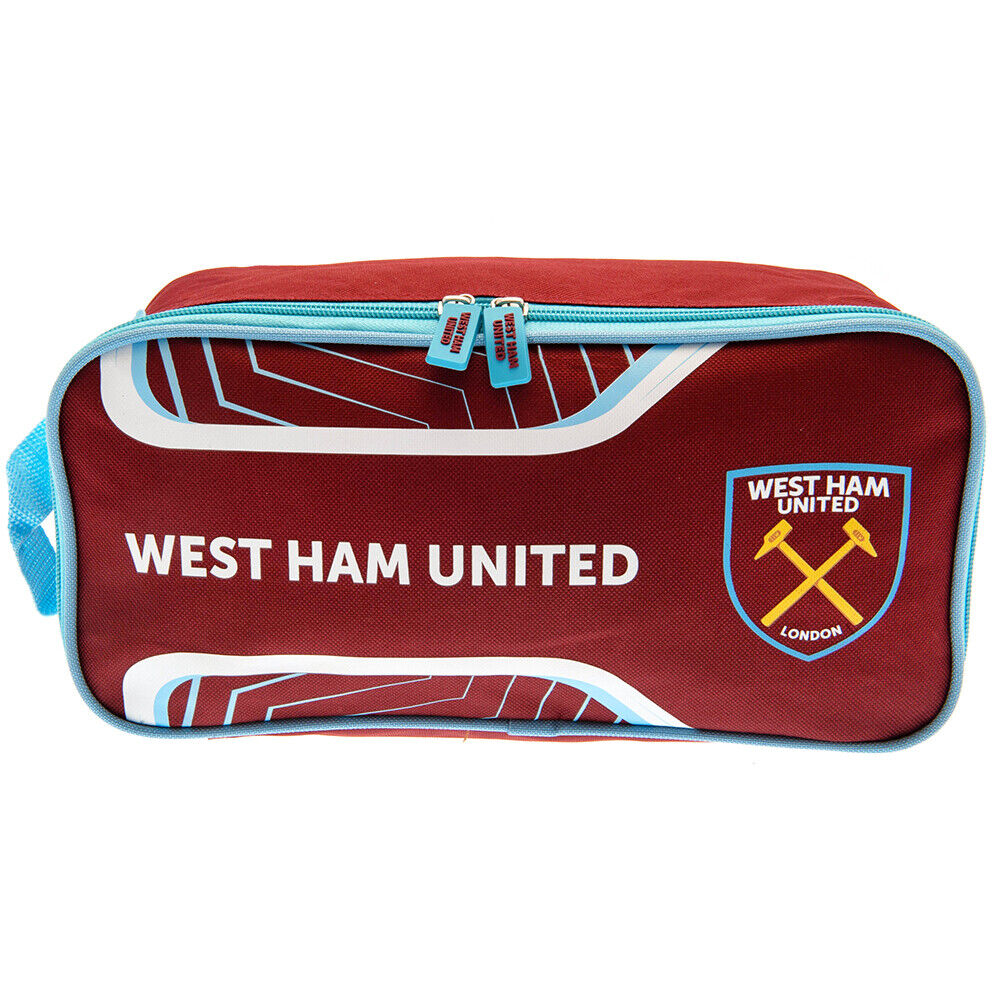 Claret Red-Sky Blue - Front - West Ham United FC Crest Football Boot Bag