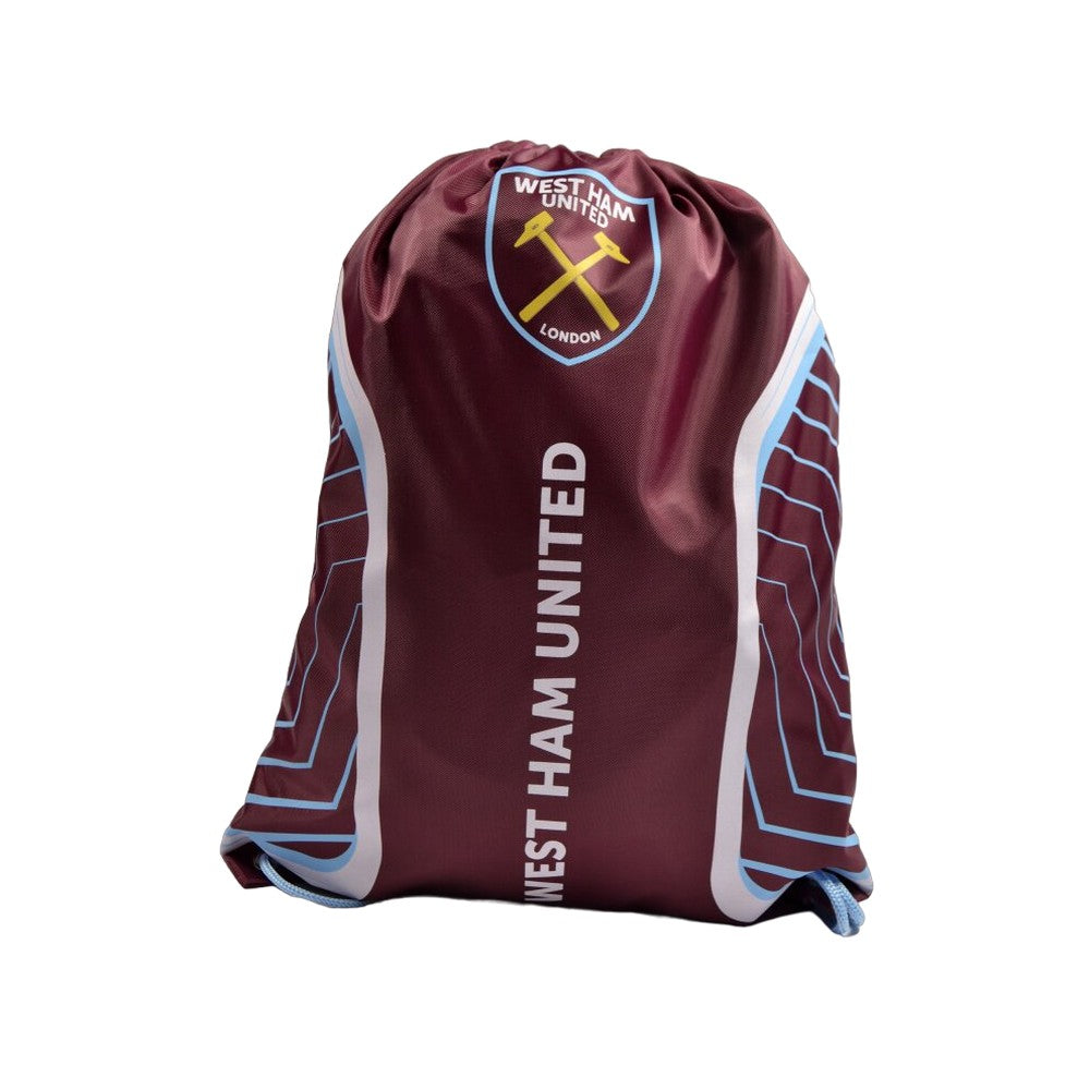 Claret Red-Sky Blue - Front - West Ham United FC Crest Drawstring Bag