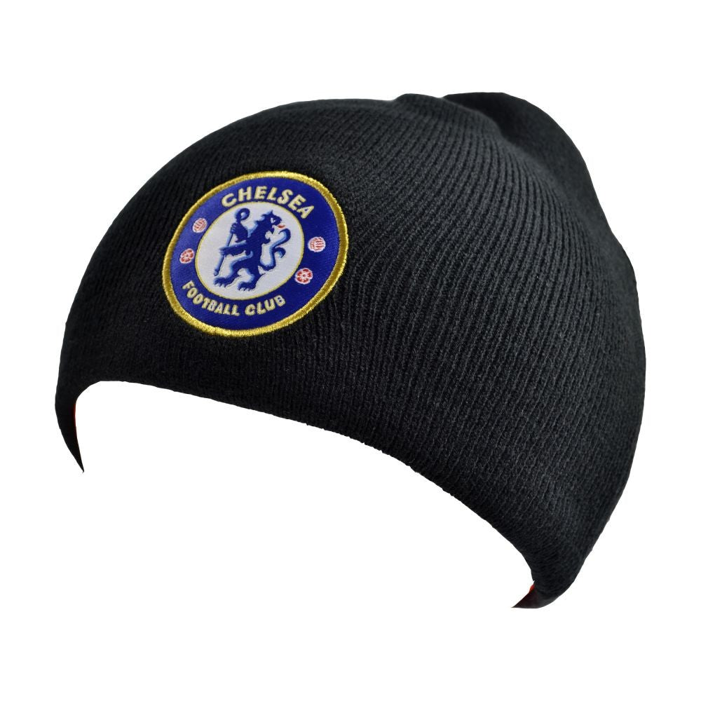 Black - Back - Chelsea FC Crest Knitted Beanie