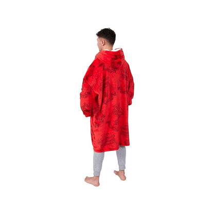 Red-White - Back - Liverpool FC Unisex Adult Hoodie Blanket