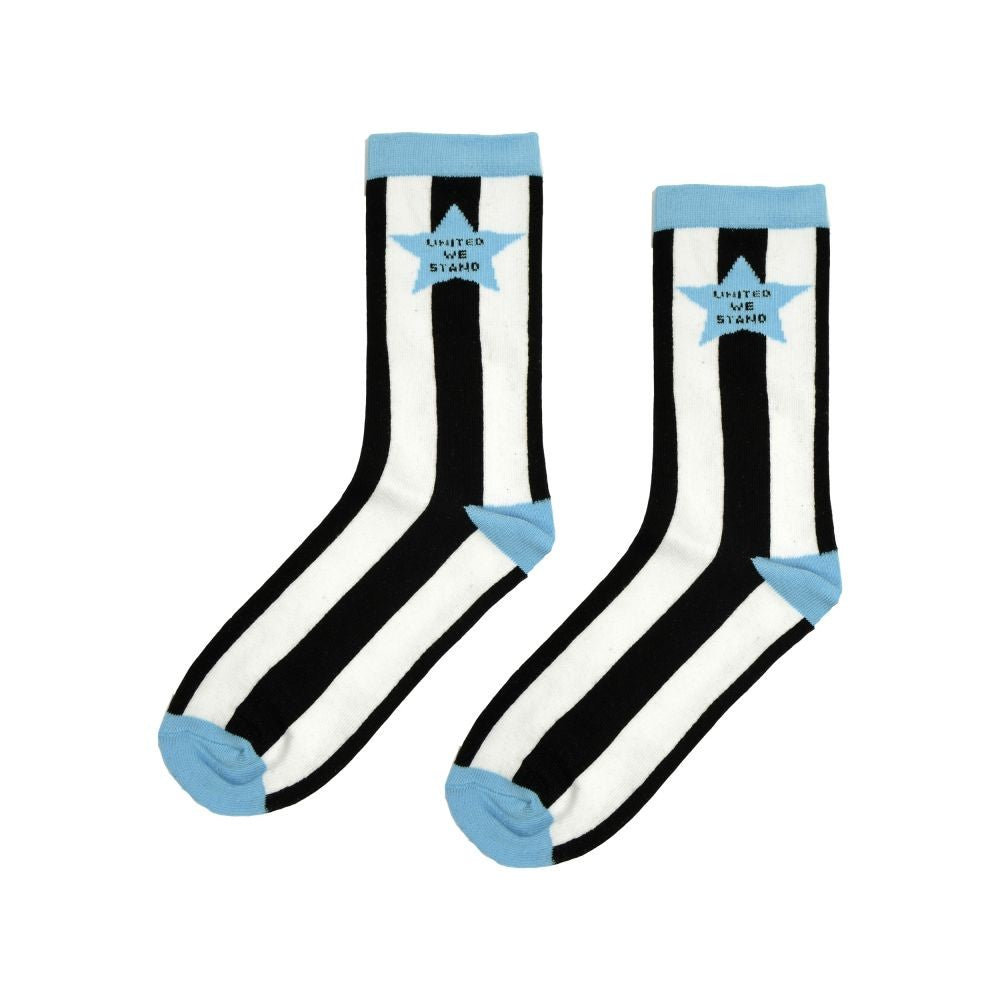 White-Black-Blue - Front - Childrens-Kids United We Stand Star Socks