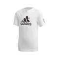 White-Red - Front - Adidas Childrens-Kids Collegiate Badge T-Shirt