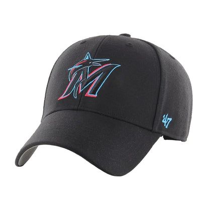 Black - Front - Miami Marlins MVP 47 Baseball Cap