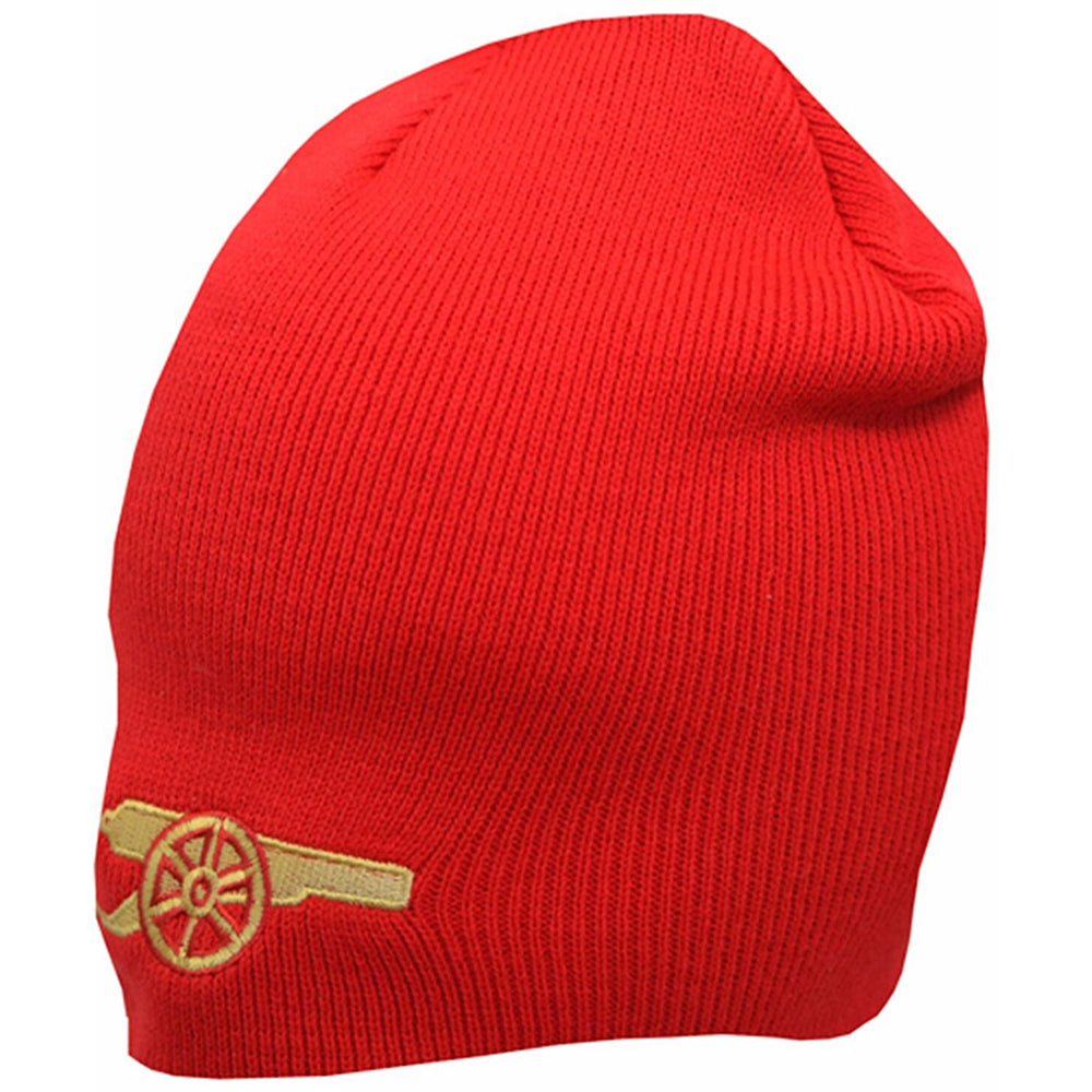 Red-Gold - Front - Arsenal FC Official Football Core Cannon Emblem Beanie Hat