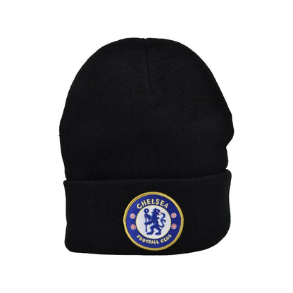 Navy Blue - Front - Chelsea FC Unisex Adult Crest Knitted Beanie