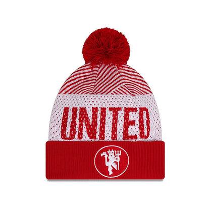 Red-White - Front - New Era Unisex Adult Manchester United FC Knitted Engineered Crown Beanie