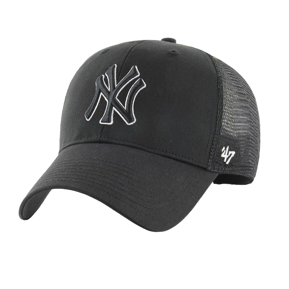 Black - Front - New York Yankees Unisex Adult Branson 47 Baseball Cap