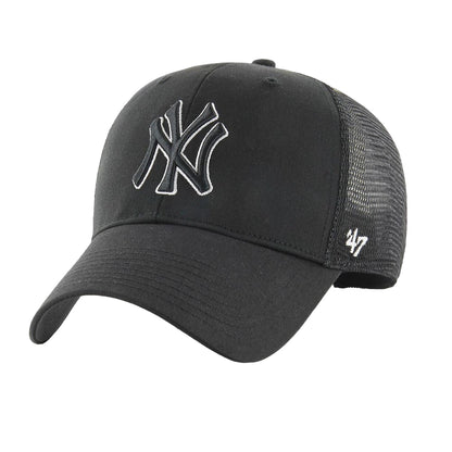 Black - Front - New York Yankees Unisex Adult Branson 47 Baseball Cap