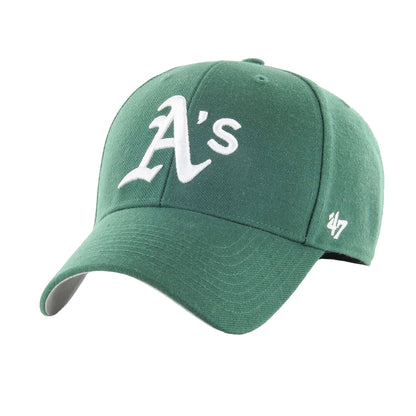 Dark Green - Front - Oakland Athletics Unisex Adult MVP 47 Baseball Cap