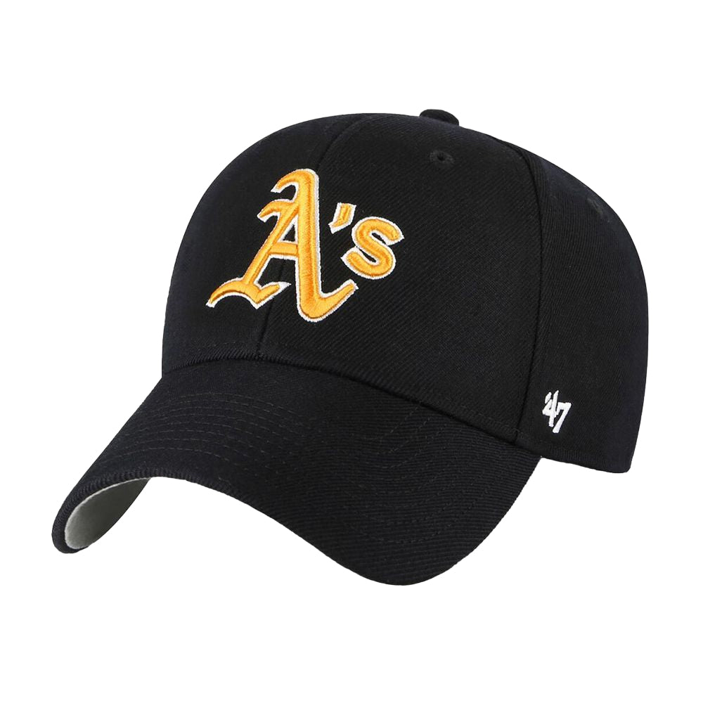 Black - Front - Oakland Athletics Unisex Adult MVP 47 Baseball Cap