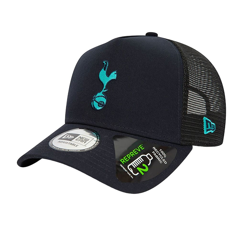 Navy - Front - New Era Unisex Adult Seasonal Pop Tottenham Hotspur FC E frame Trucker Cap
