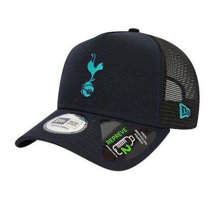 Navy - Front - New Era Unisex Adult Seasonal Pop Tottenham Hotspur FC E frame Trucker Cap