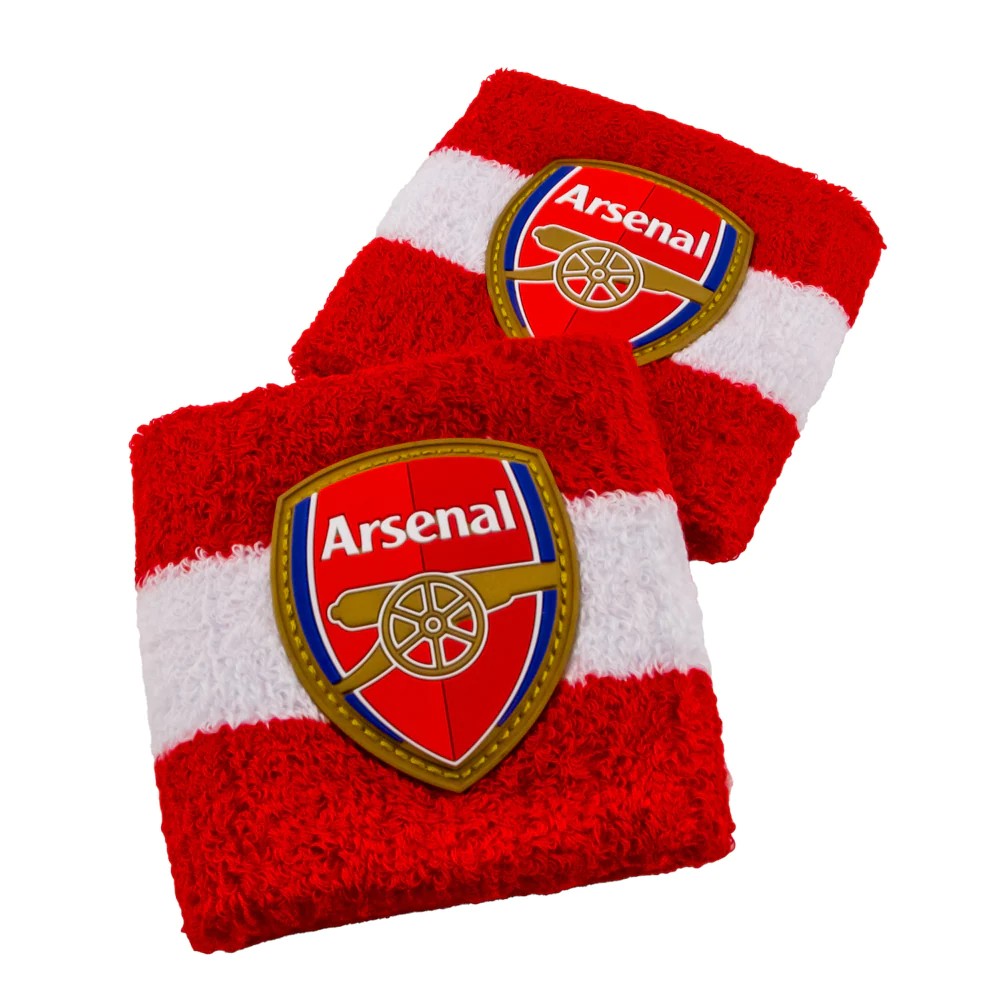 Red-White - Back - Arsenal FC Crest Cotton Wristband (Pack Of 2)