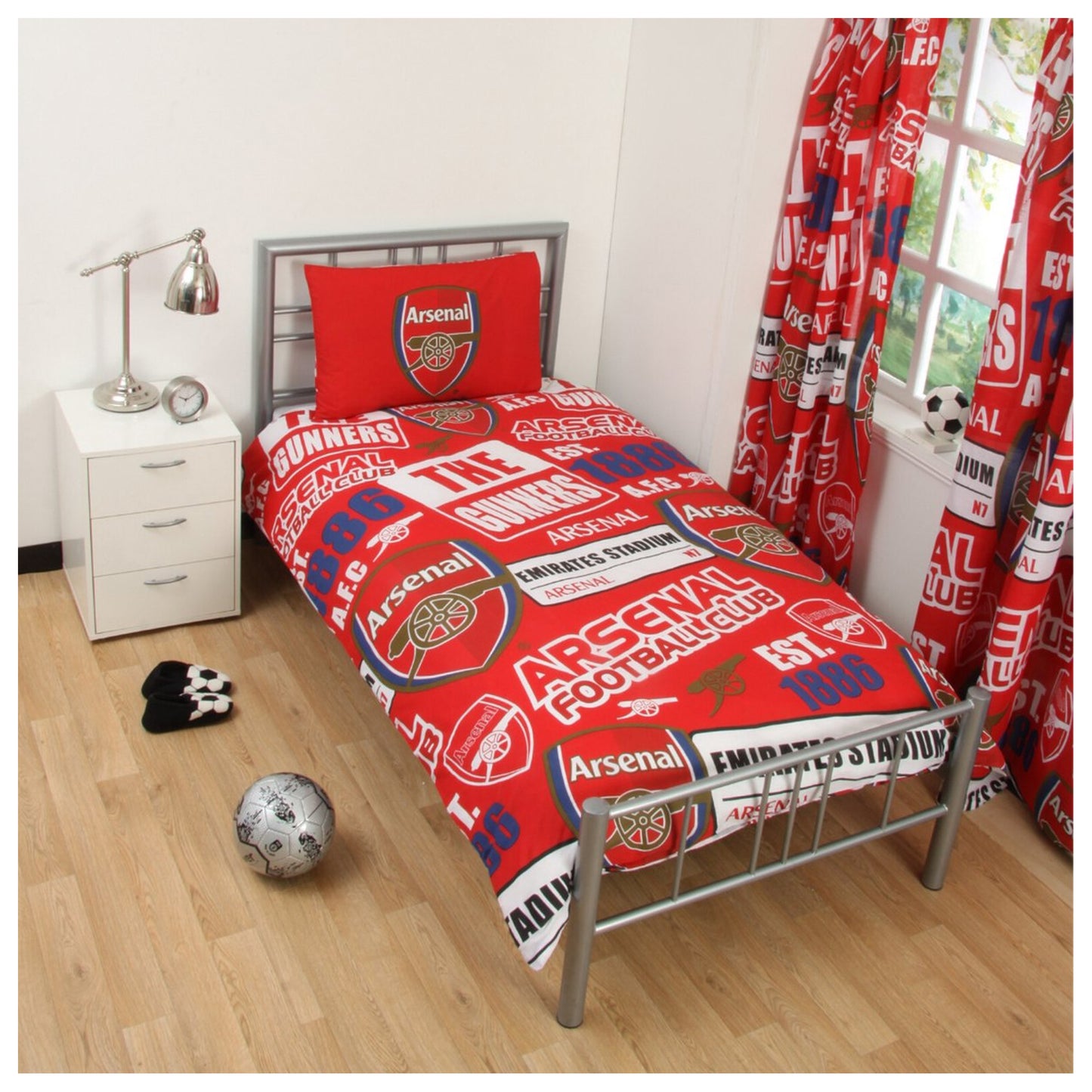 Red-White-Gold-Blue - Front - Arsenal FC Patch Duvet Cover Set