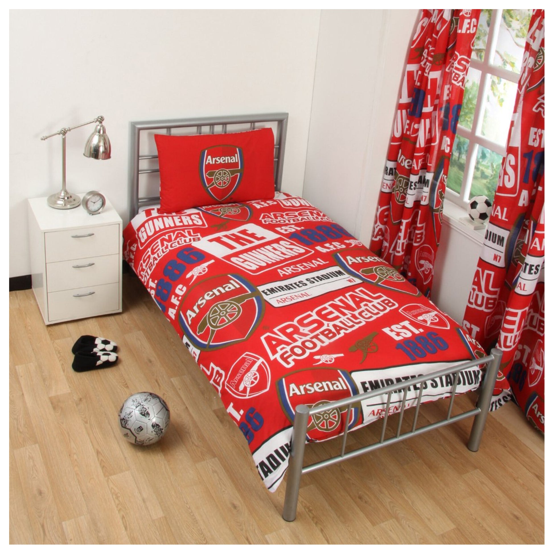 Red-White-Gold-Blue - Front - Arsenal FC Patch Duvet Cover Set