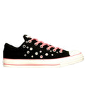 Black-Pink - Front - Converse Womens-Ladies All Star Ox Eyelets Trainers