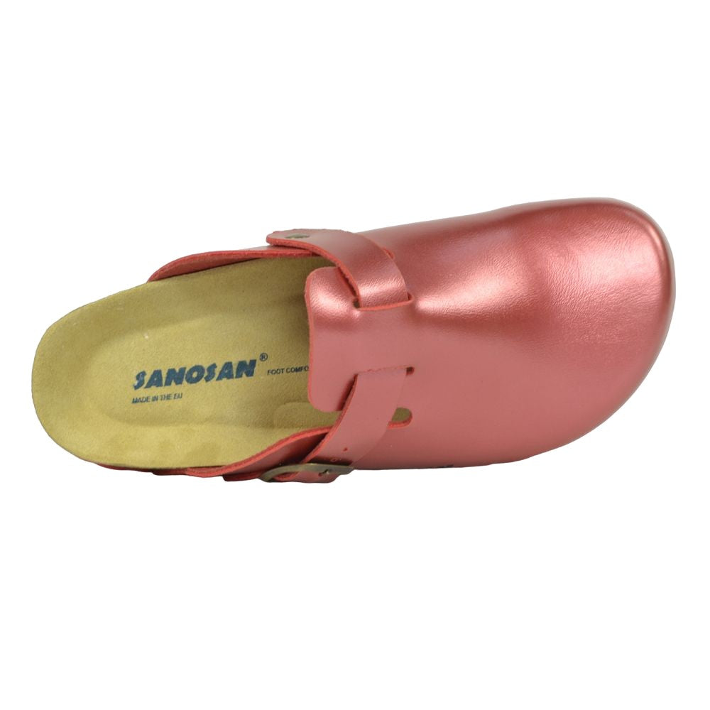 Red - Side - Sanosan Womens-Ladies Berlin Nacre Clogs