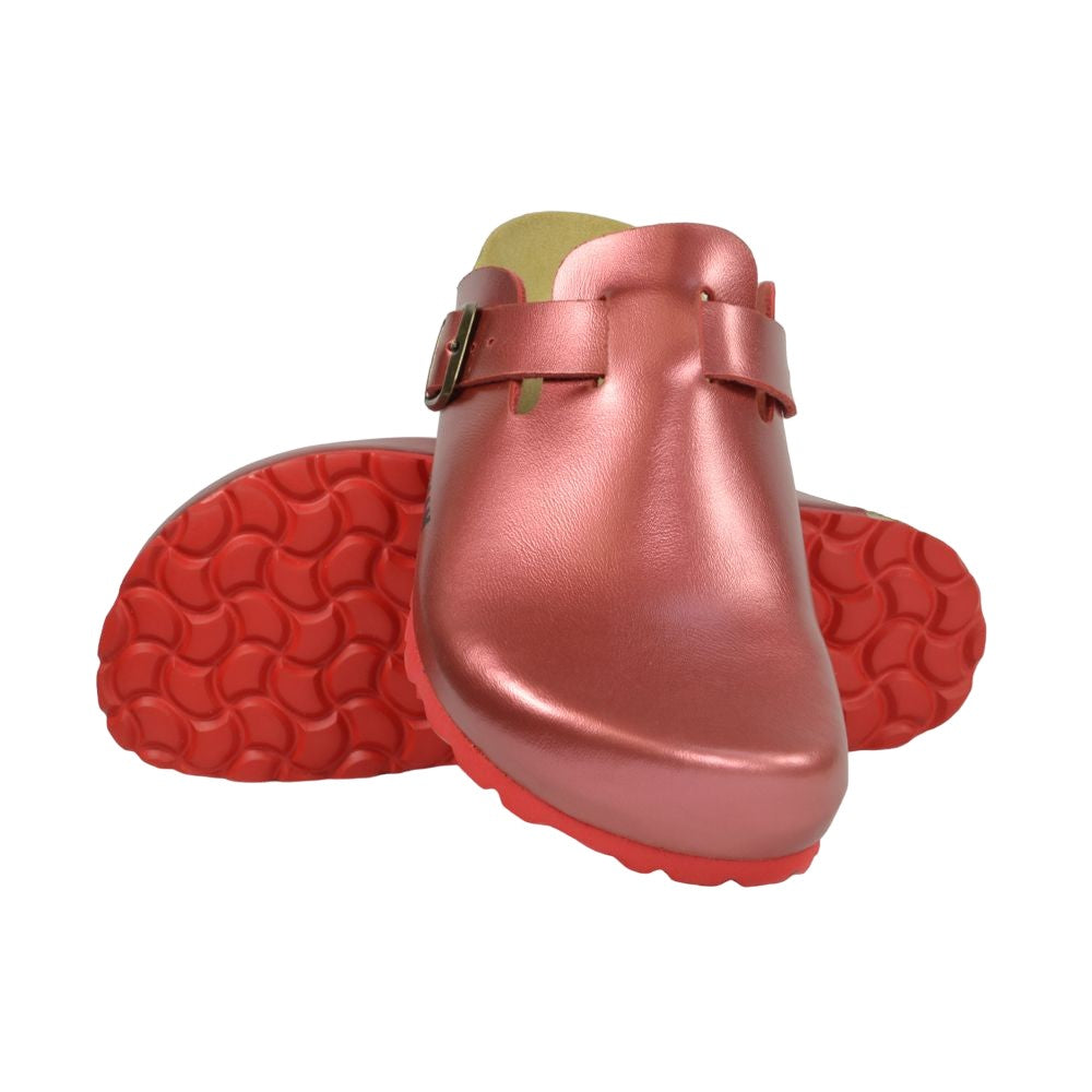 Red - Lifestyle - Sanosan Womens-Ladies Berlin Nacre Clogs