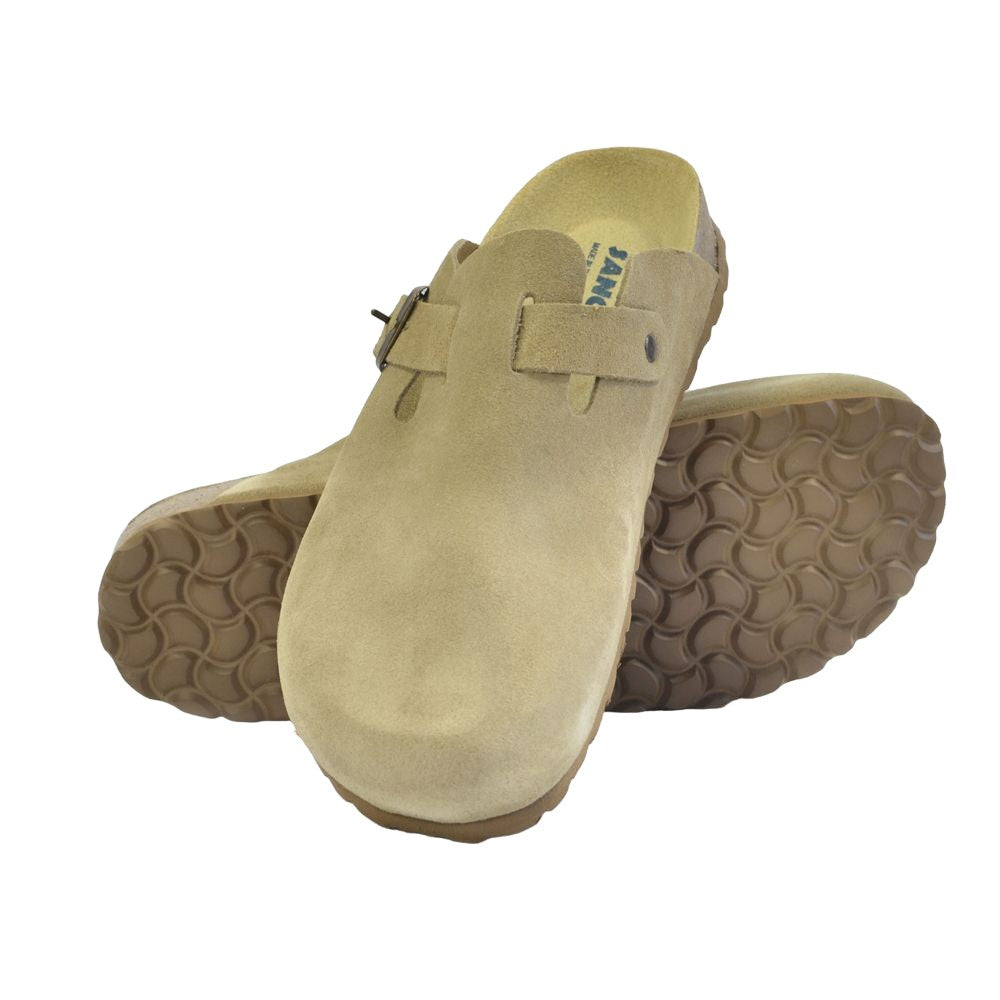 Beige - Lifestyle - Sanosan Womens-Ladies Berlin Suede Clogs