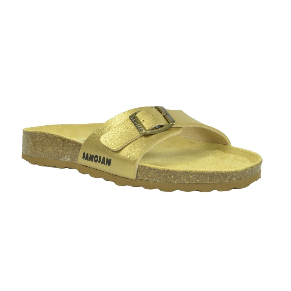 Gold - Front - Sanosan Womens-Ladies Malaga Nacre Sandals