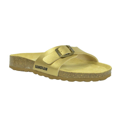 Gold - Front - Sanosan Womens-Ladies Malaga Nacre Sandals