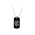 Black-Silver - Front - Rangers FC Stainless Steel Engraved Crest Dog Tag And Chain
