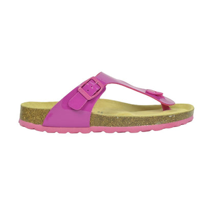 Fuchsia - Front - Sanosan Womens-Ladies Geneve Lacquered Leather Sandals