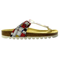 White-Multicoloured - Front - Sanosan Womens-Ladies Geneve Srg Retro Leather Sandals
