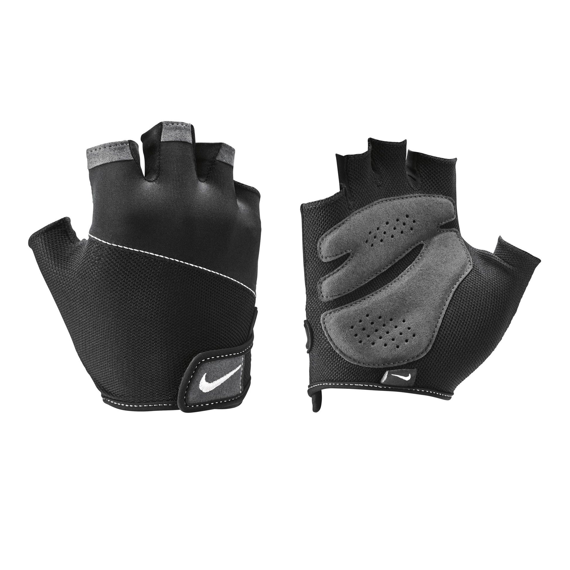 Black-White - Side - Nike Womens-Ladies Elemental Fitness Fingerless Gloves