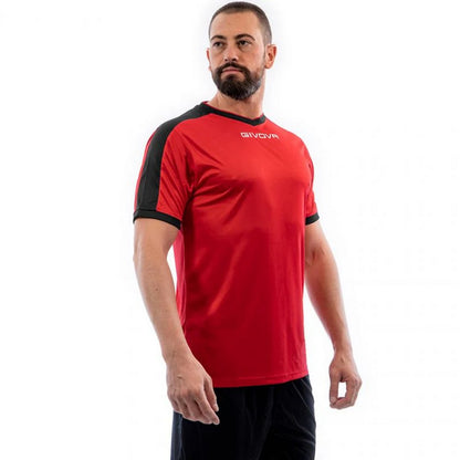 Red - Back - Givova Unisex Adult Revolution Contrast Trim T-Shirt